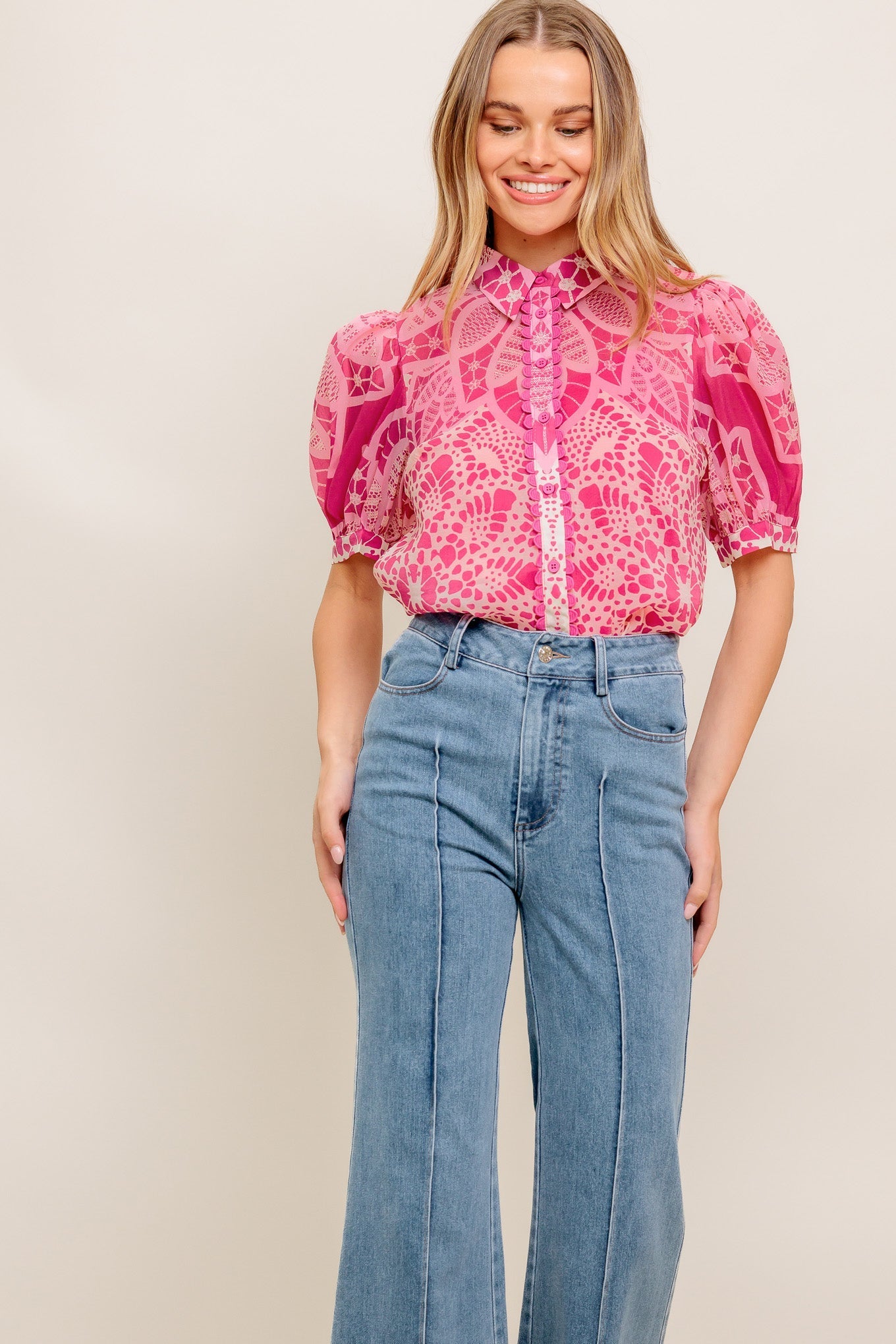 PRECIOUS HEART WOVEN TOP Flying Tomato